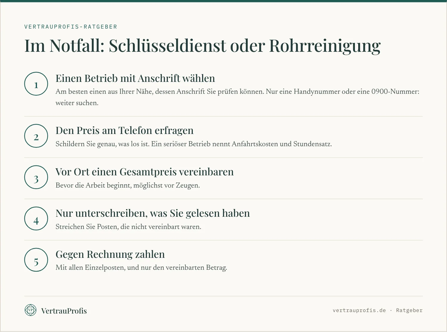Fünf Schritte, um sich bei einem Schlüsseldienst oder einer Rohrreinigung im Notfall zu schützen